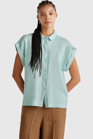 Benetton Benetton, Regular Fit Shirt In Pure Linen, size L, , Women