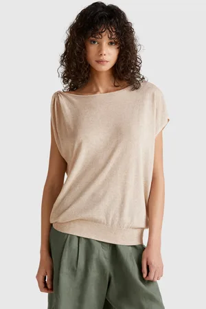 Benetton Benetton, Uneven Sweater In Linen Blend, size XXS, , Women