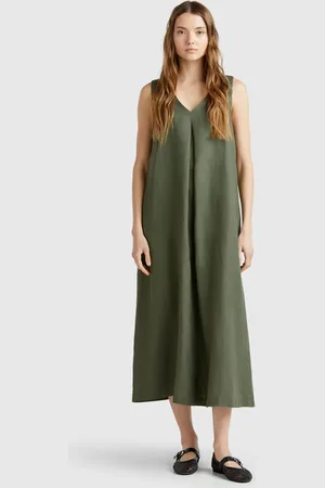 Benetton Benetton, Sleeveless Dress In Pure Linen, size S, , Women