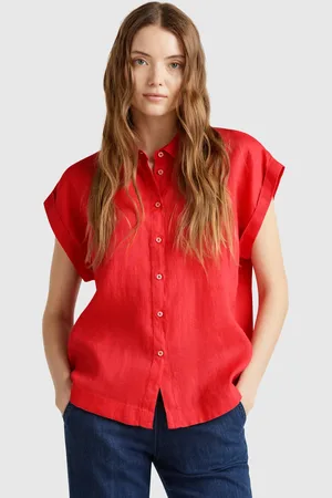 Benetton Benetton, Regular Fit Shirt In Pure Linen, size XL, , Women