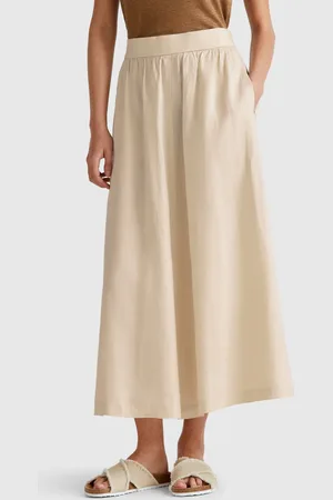 Benetton Benetton, Long Skirt In Pure Linen, size S, , Women