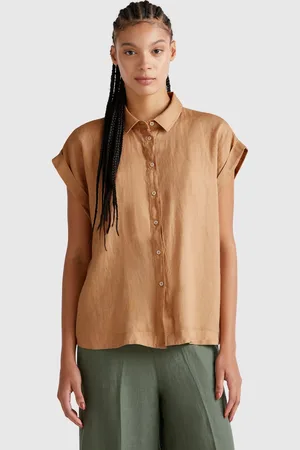 Benetton Benetton, Regular Fit Shirt In Pure Linen, size L, , Women