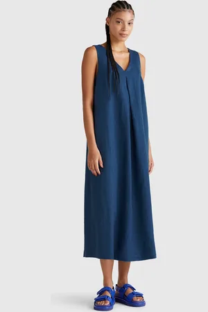 Benetton Benetton, Sleeveless Dress In Pure Linen, size XL, , Women