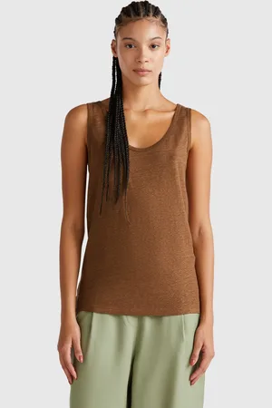 Benetton Benetton, Tank Top In Pure Linen, size L, , Women