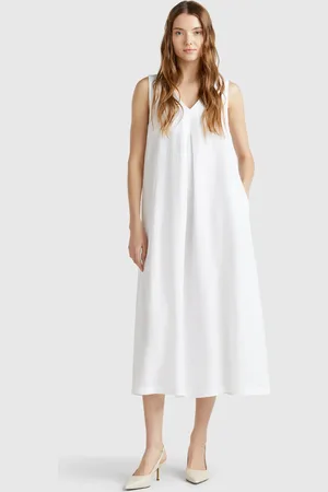 Benetton Benetton, Sleeveless Dress In Pure Linen, size S, , Women
