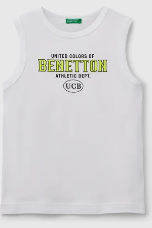 Benetton Benetton, Tank Top In 100% Organic Cotton With Logo, size XL, , Kids