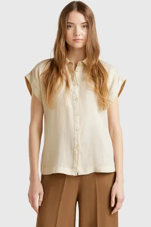Benetton Benetton, Regular Fit Shirt In Pure Linen, size M, , Women