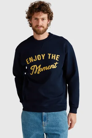 Benetton Benetton, 100% Cotton Sweatshirt With Embroidery, size M, , Men