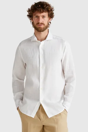 Benetton Benetton, Shirt In Pure Linen, size XL, , Men