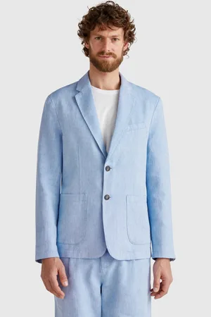 Benetton Benetton, Striped Blazer In Linen Blend, size 34, , Men