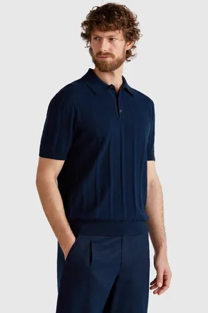 Benetton Benetton, Knit Polo In Linen Blend, size L, , Men