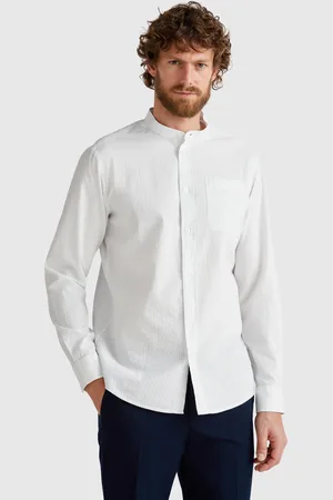 Benetton Benetton, Striped Mandarin Collar Shirt, size XL, , Men