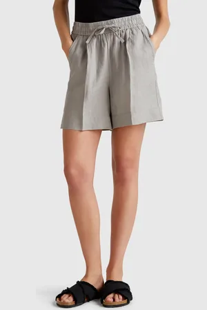 Benetton Benetton, Shorts With Drawstring In Pure Linen, size M, , Women