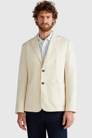 Benetton Benetton, Slim Fit Blazer In Linen Blend, size 44, , Men