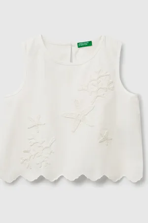 Benetton Benetton, Top With Crochet Patch, size S, , Kids