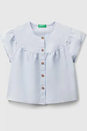 Benetton Benetton, Blouse In Linen Blend, size 3-4, , Kids