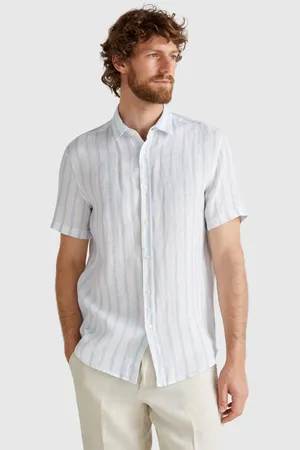 Benetton Benetton, Short Sleeve Shirt In Pure Linen, size L, , Men