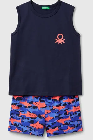 Benetton Benetton, Pyjamas With Shark Print, size S, , Kids