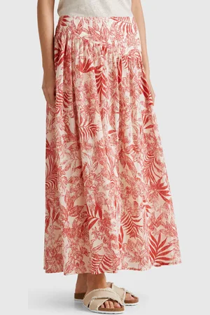 Benetton Benetton, Long Skirt With Tropical Print, size XS, , Women