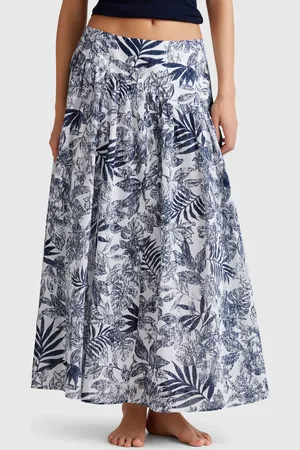 Benetton Benetton, Long Skirt With Tropical Print, size XS, , Women