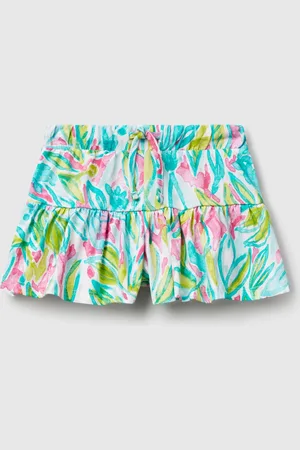 Benetton Benetton, Green Shorts With Tropical Print, size 3-4, , Kids