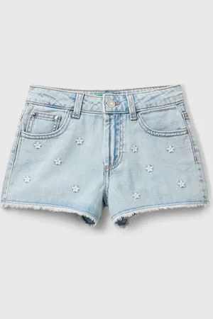 Benetton Benetton, Jean Shorts With Star Embroidery, size S, , Kids