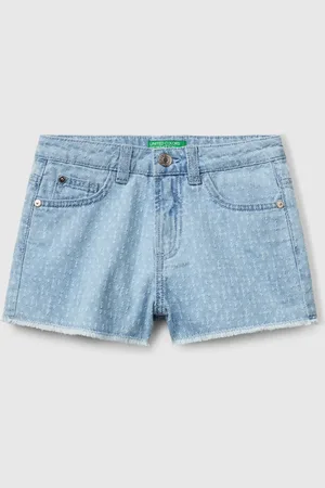 Benetton Benetton, Frayed Denim Shorts, size M, , Kids