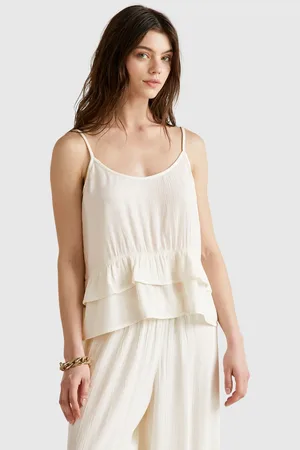 Benetton Benetton, Flowy Top With Flounce, size L, , Women