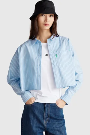 Benetton Benetton, Cropped Shirt In Pure Cotton, size M-L, , Women