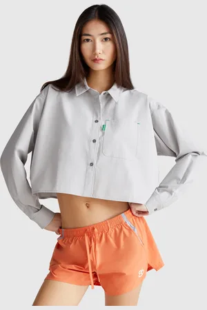 Benetton Benetton, Cropped Shirt In Pure Cotton, size XS-S, , Women