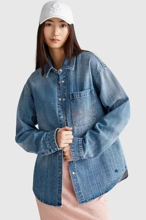 Benetton Benetton, Denim Shirt, size OS, , Women
