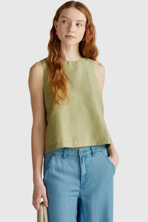 Benetton Benetton, Striped Blouse In Linen Blend, size XL,, Women