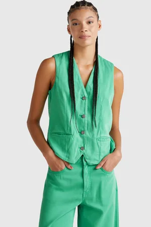 Benetton Benetton, Green Vest In Cotton Blend, size M, , Women