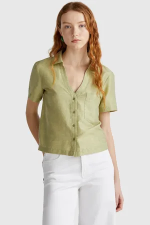 Benetton Benetton, Striped Shirt Made From Linen Blend, size XS,, Women