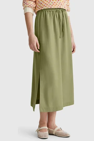 Benetton Benetton, Flowy Midi Skirt, size L,, Women