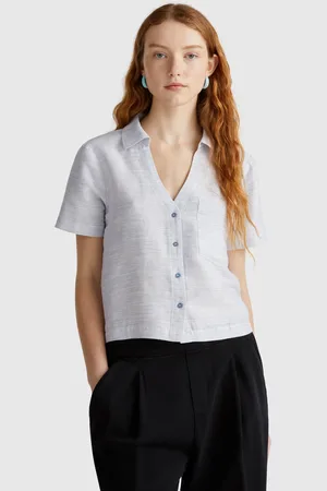 Benetton Benetton, Striped Shirt Made From Linen Blend, size XS, , Women