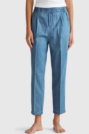 Benetton Benetton, Trousers In Chambray, size XL, , Women