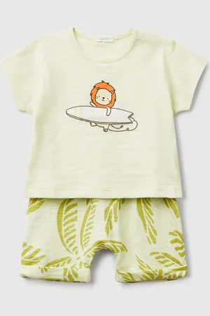 Benetton Benetton, Lightweight T-shirt And Shorts Set, size 9-12, , Kids