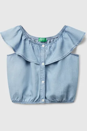 Benetton Benetton, Chambray Top With Trim, size 3XL, , Kids