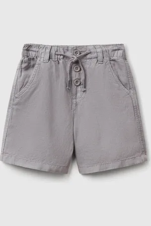 Benetton Benetton, Bermuda Shorts With Drawstring In Linen Blend, size 3-4, , Kids