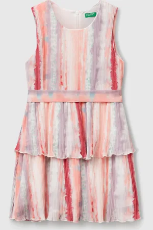 Benetton Benetton, Pleated Patterned Dress, size L, , Kids