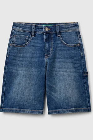 Benetton Benetton, Straight Fit Denim Bermudas, size 2XL, , Kids