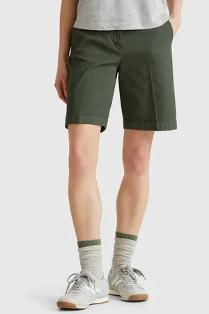 Benetton Benetton, Bermudas With Cuff In Stretch Cotton, size, , Women