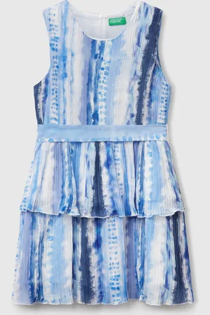 Benetton Benetton, Pleated Patterned Dress, size M, , Kids