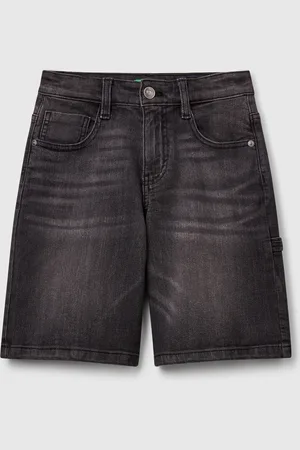 Benetton Benetton, Straight Fit Denim Bermudas, size S, , Kids