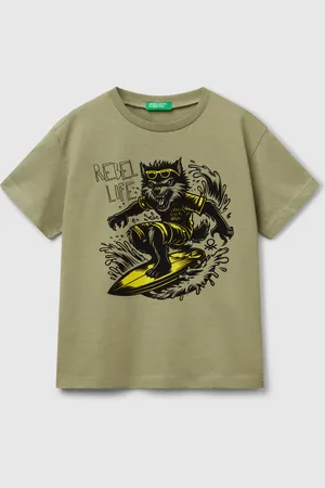 Benetton Benetton, T-shirt With Neon Print, size XL,, Kids