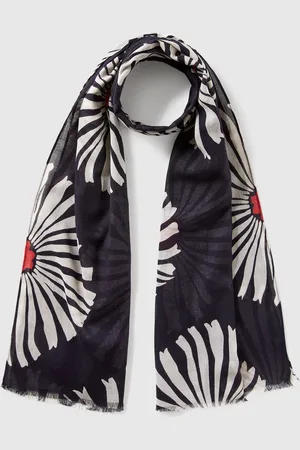 Benetton Benetton, Pattern Scarf In Linen Blend, size OS, , Women