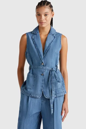 Benetton Benetton, Vest In Chambray, size M, , Women