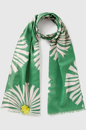 Benetton Benetton, Pattern Scarf In Linen Blend, size OS, , Women