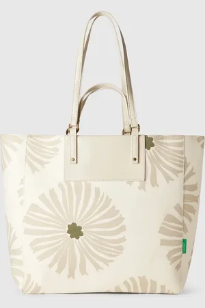 Benetton Benetton, White Tote Bag With Flower Print, size OS, , Women